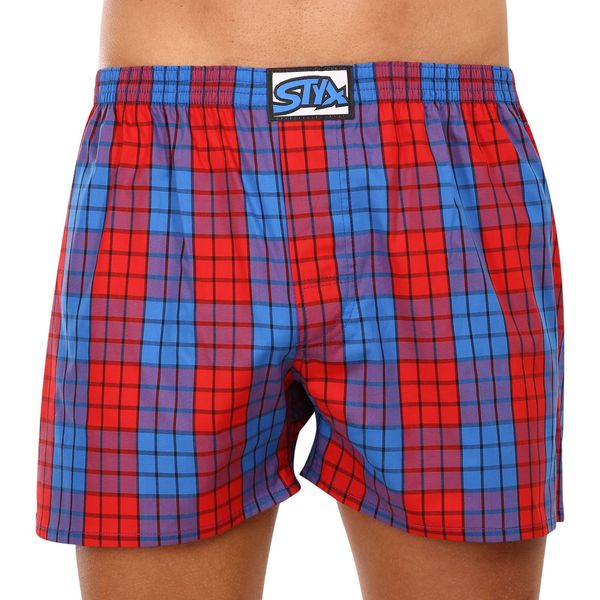 STYX Red and blue men's plaid boxer shorts Styx