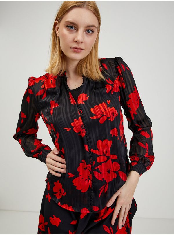 Orsay Red-black women's floral blouse ORSAY - Ladies