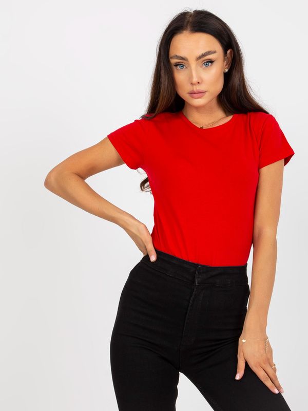 BASIC Feel Good Red cotton women's t-shirt BASIC