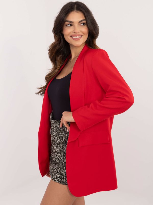 Fashionhunters Red elegant blazer without fastening