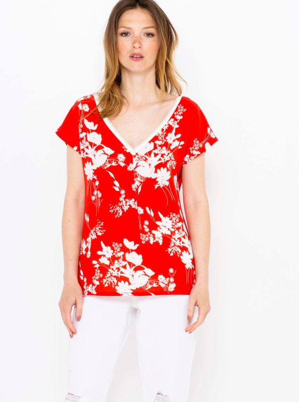 CAMAIEU Red floral T-shirt CAMAIEU - Women