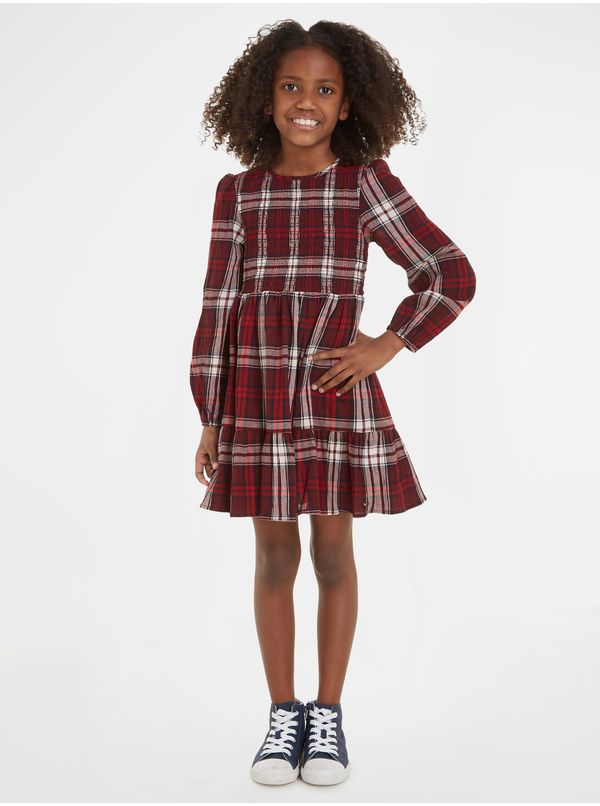 Tommy Hilfiger Red girls' plaid dress Tommy Hilfiger - Girls