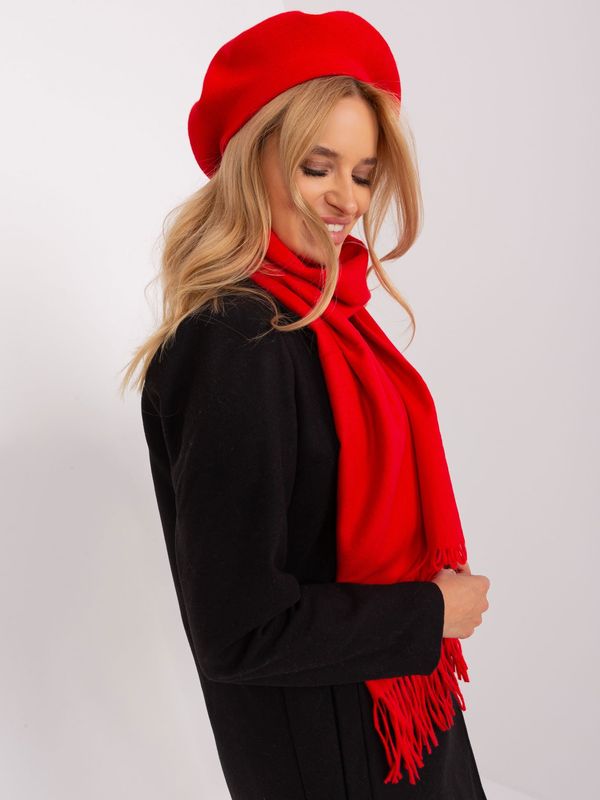 Fashionhunters Red knitted women's beret