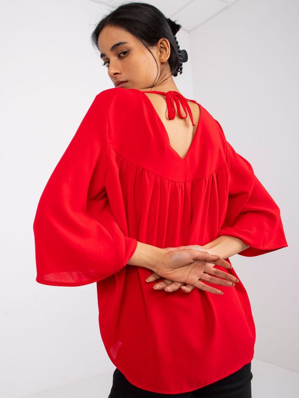 Fashionhunters Red loose blouse Anita RUE PARIS