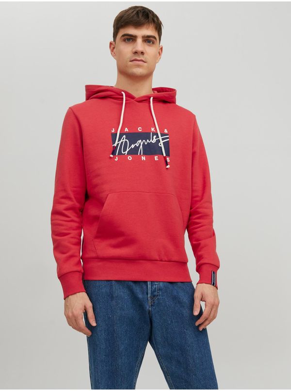 Jack & Jones Red Mens Hoodie Jack & Jones Josh - Men