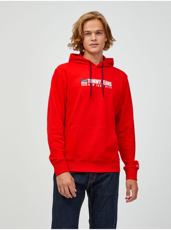 Tommy Hilfiger Red Men's Hoodie Tommy Jeans - Mens