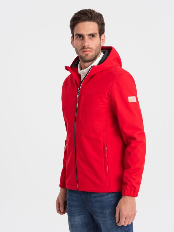 Ombre Red Men's Ombre Clothing Softshell Jacket