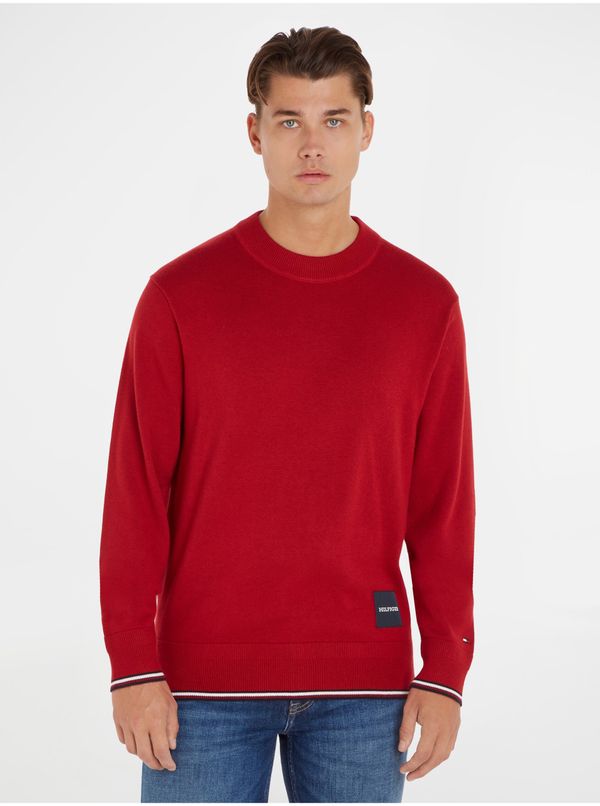 Tommy Hilfiger Red men's sweater with silk Tommy Hilfiger - Men