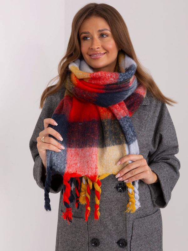 Fashionhunters Red-mustard women's winter scarf