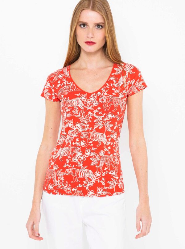 CAMAIEU Red patterned T-shirt CAMAIEU - Women