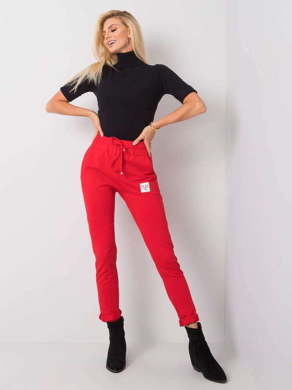 Fashionhunters Red sweatpants with pockets