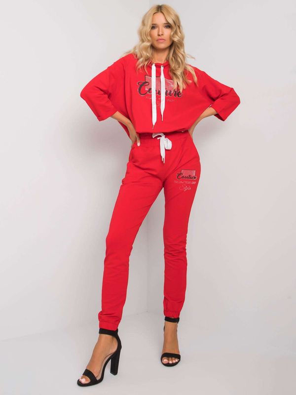 Fashionhunters Red two-piece set