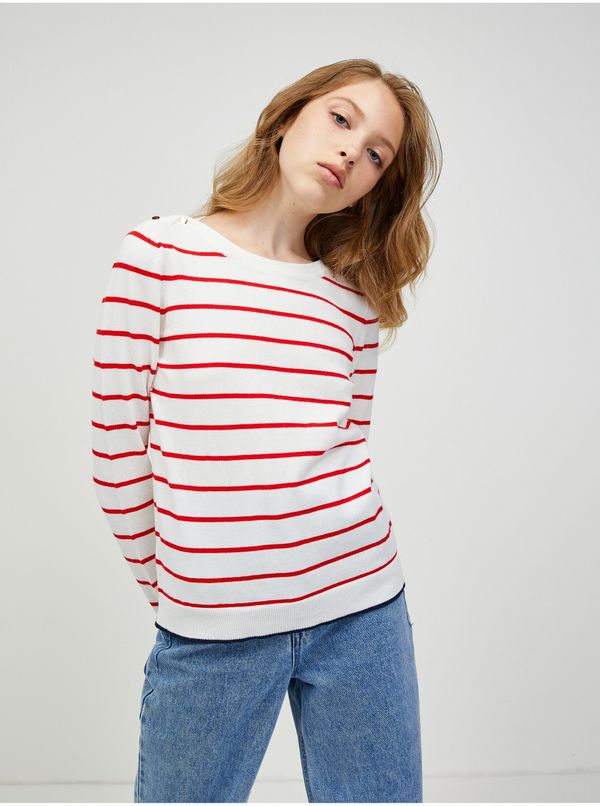 Vero Moda Red-white striped sweater VERO MODA Alma - Women