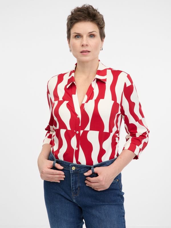 Orsay Red women's blouse with collar ORSAY - Women