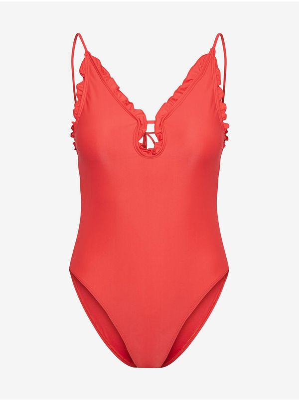 Pieces Red Women's One-piece Swimsuit Pieces Blua - Women's