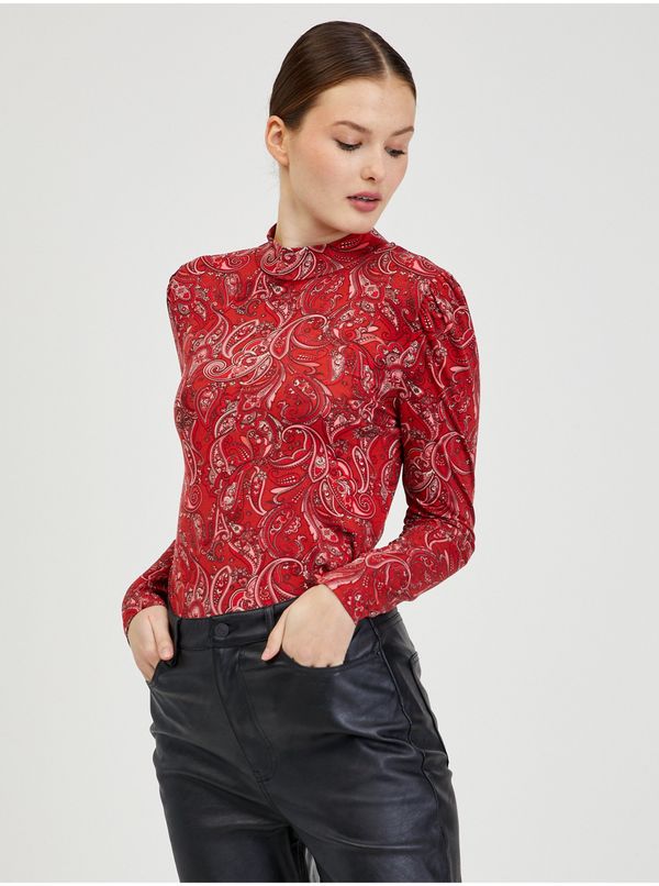 Orsay Red women's patterned long sleeve T-shirt ORSAY Paisy
