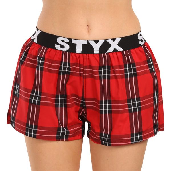 STYX Red women's plaid boxer shorts Styx