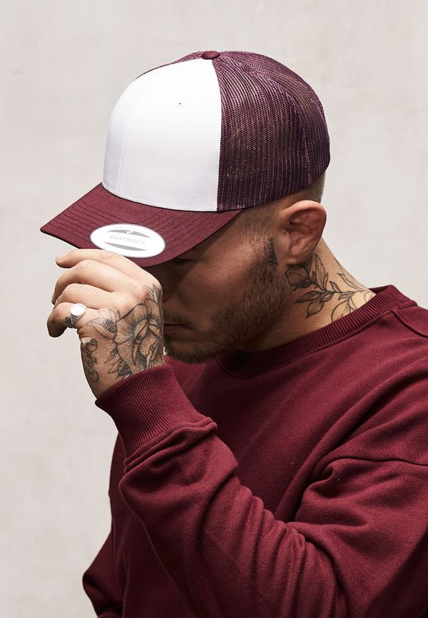 Flexfit Retro Trucker Colorful Front Maroon/White/Chestnut