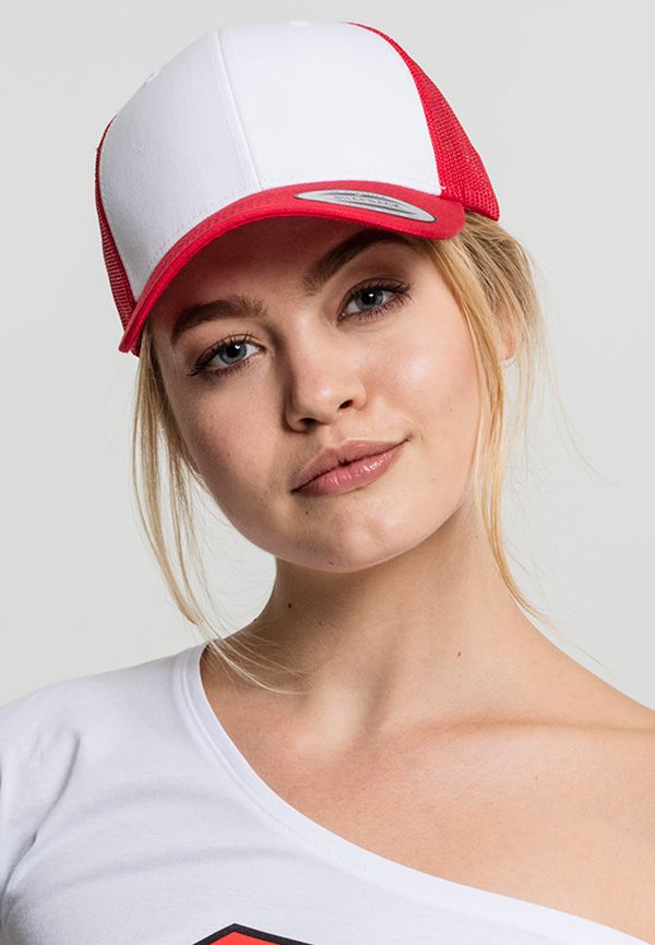 Flexfit Retro Trucker Colorful Front Side Red/wht/Red