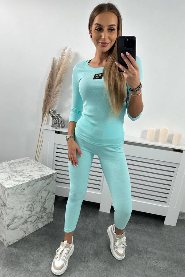 Kesi Ribbed blouse + mint leggings