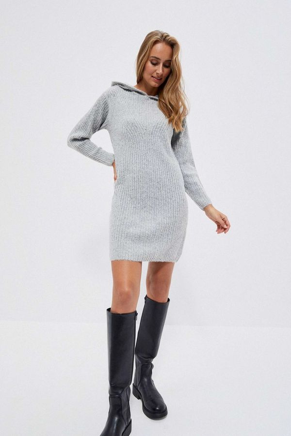 Moodo Ribbed dress with a hood