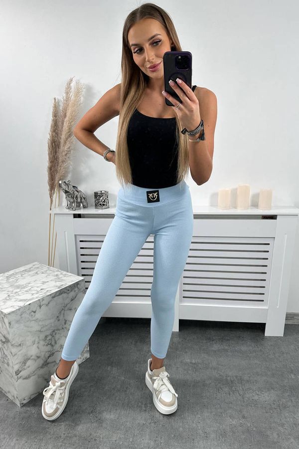 Kesi Ribbed high-waisted leggings blue