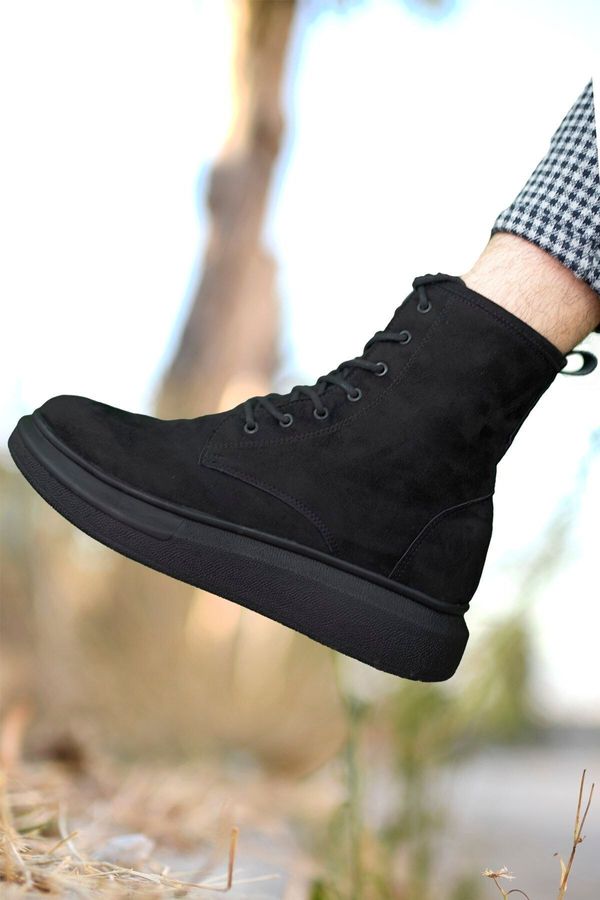 Riccon Riccon Black Black Suede Men's Sneaker Boots 0012373