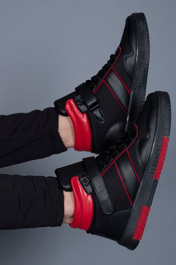 Riccon Riccon Black Red Men's Sneaker Boots 00122935