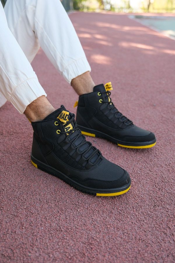 Riccon Riccon Black Yellow Men's Sneaker Boots 00122262