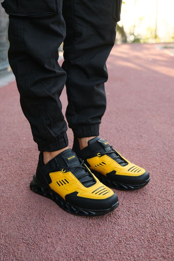 Riccon Riccon Black Yellow Men's Sneakers 00122021