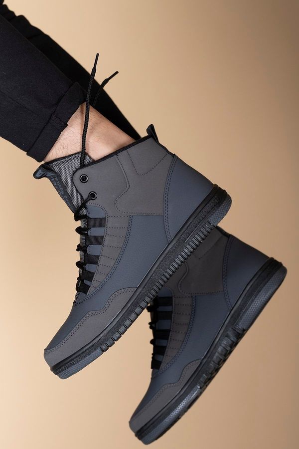 Riccon Riccon Gray Black Men's Sneaker Boots 00122262