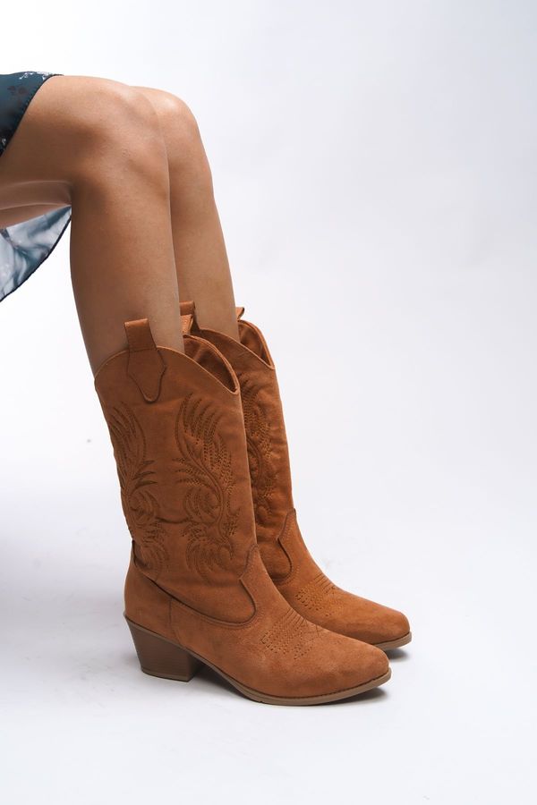 Riccon Riccon Ihiovana Women's Embroidered Western Boots 001288 Tan Suede