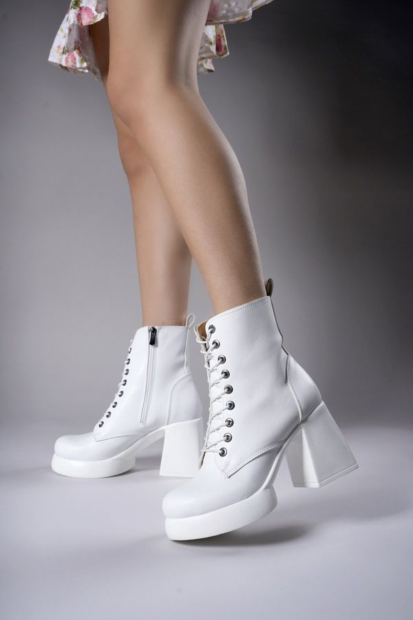 Riccon Riccon Iselora Women's Heeled Boots 0012475 White Skin