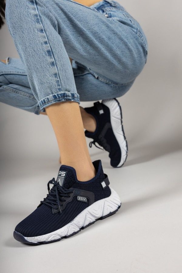 Riccon Riccon Navy Blue White Unisex Sneakers 0012062