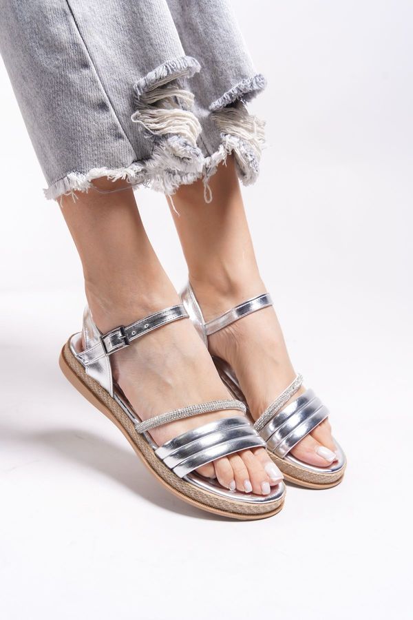 Riccon Riccon Olnadorei Women's Sandals 0012104 Silver Metallic