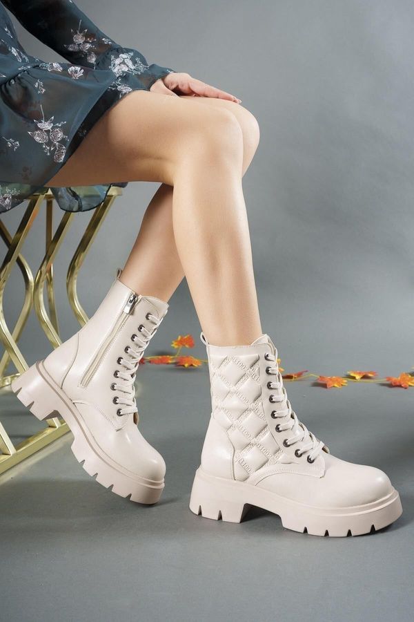 Riccon Riccon Women's 3D Printed Combat Boots 0012200 Skin