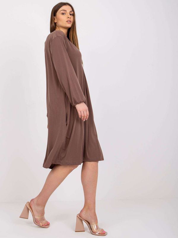 Fashionhunters Rimini brown oversize midi dress*