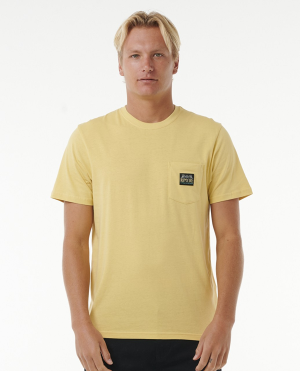 Rip Curl Rip Curl HORIZON BADGE SS TEE Straw T-shirt