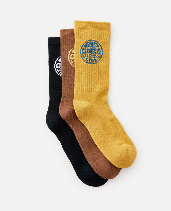 Rip Curl Rip Curl WETTY CREW SOCK 3-PK Dusted Chocolat Socks