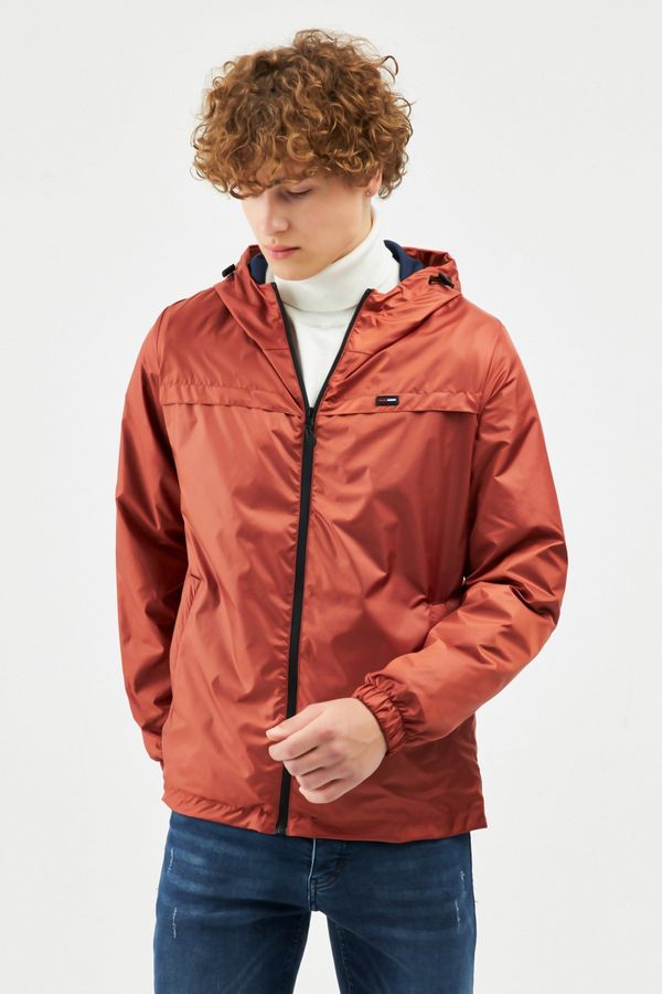 River Club River Club Men's Tile Waterproof Hooded Inner Lined Raincoat with Pocket - Windbreaker Jacket