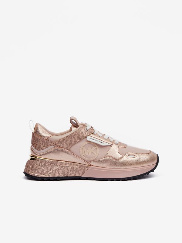 Michael Kors Rose Gold Women's Sneakers with Leather Details Michael Kors Theo Active Trainer