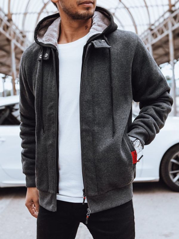 DStreet Rozpinana bluza męska ocieplana ciemnoszara Dstreet