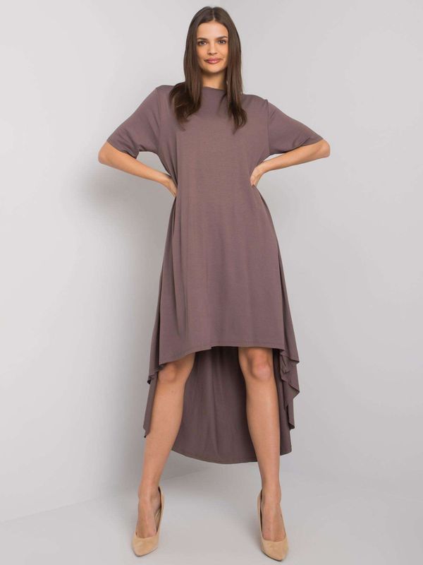 Fashionhunters RUE PARIS Brown loose dress