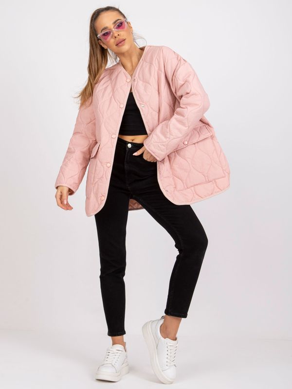 Fashionhunters Rue Paris Callie Women's Round Neckline Jacket - powder pink