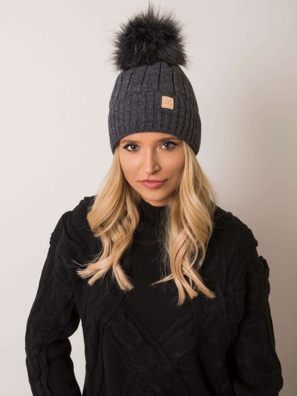 Fashionhunters RUE PARIS Dark gray winter beanie