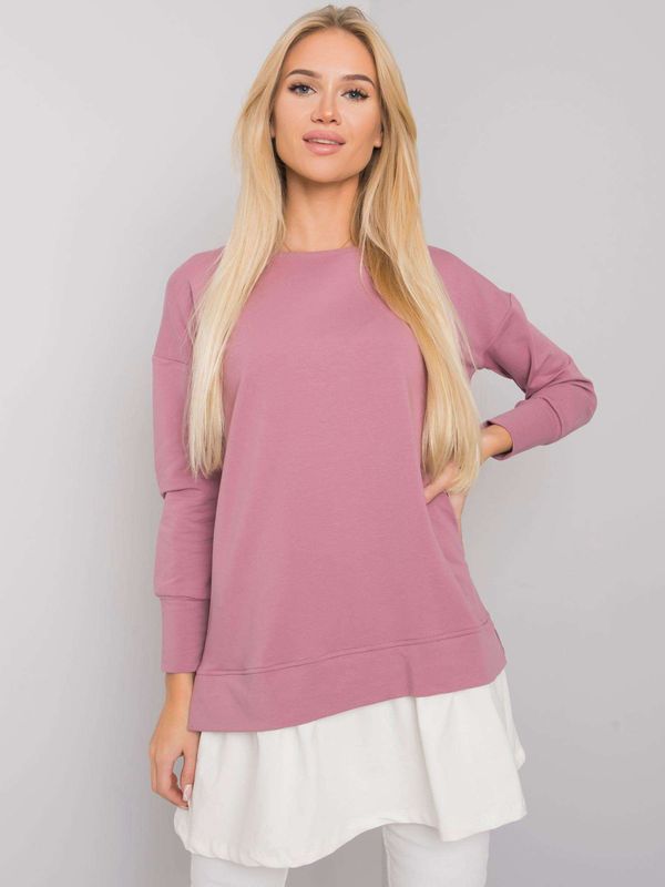 Fashionhunters RUE PARIS Dusty pink women's cotton tunic