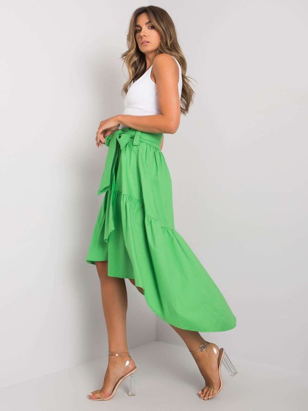 Fashionhunters RUE PARIS Green skirt with tie