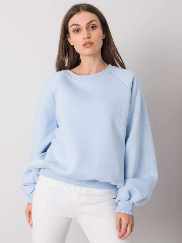 Fashionhunters RUE PARIS Light blue plain sweatshirt
