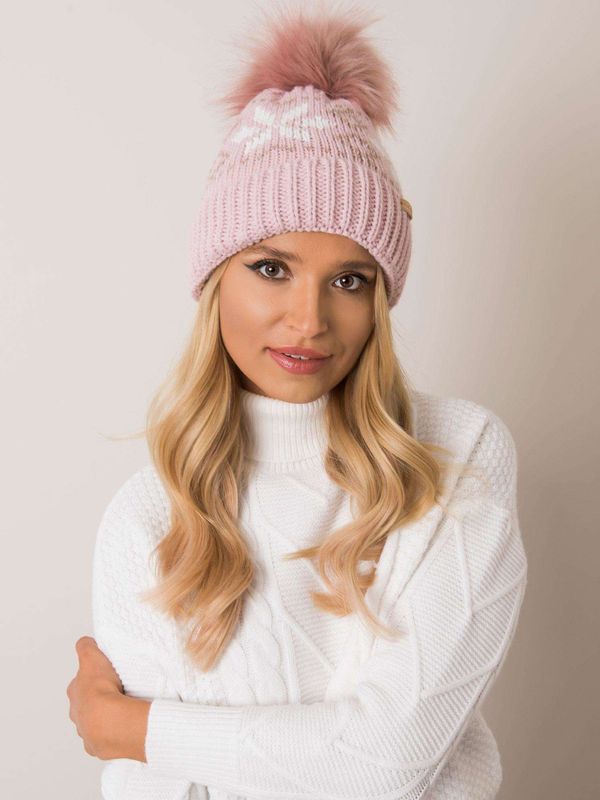 Fashionhunters RUE PARIS Light pink winter beanie