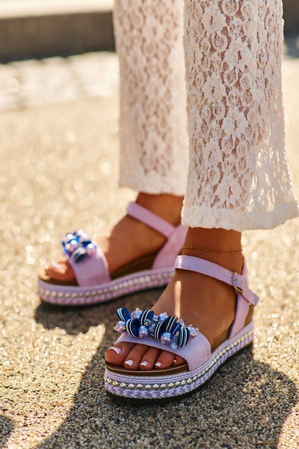 S. BARSKI S. BARSKI Women's Wedge and Platform Sandals with Decorations S.Barski